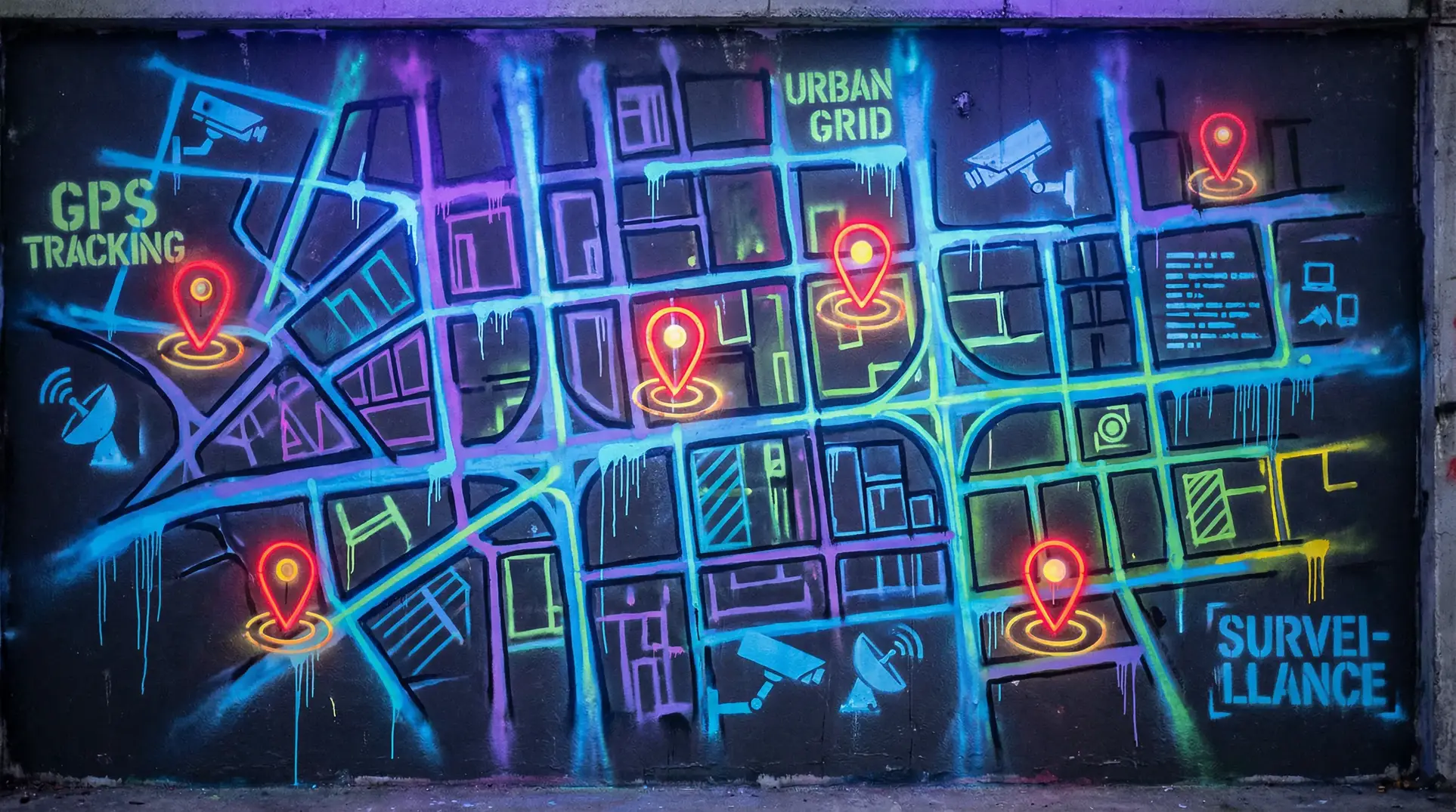 校园 在线 亚洲 都市 狗仔追踪地图 - 城市涂鸦风格